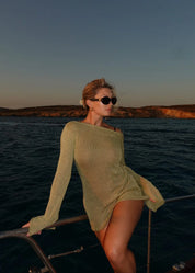 MIA GREEN KNIT MINI DRESS