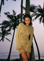 MIA GREEN KNIT MINI DRESS